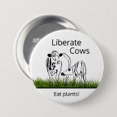 Artistic Animal Rights (voor Koeien) Pin Button (Voorkant /achterkant)