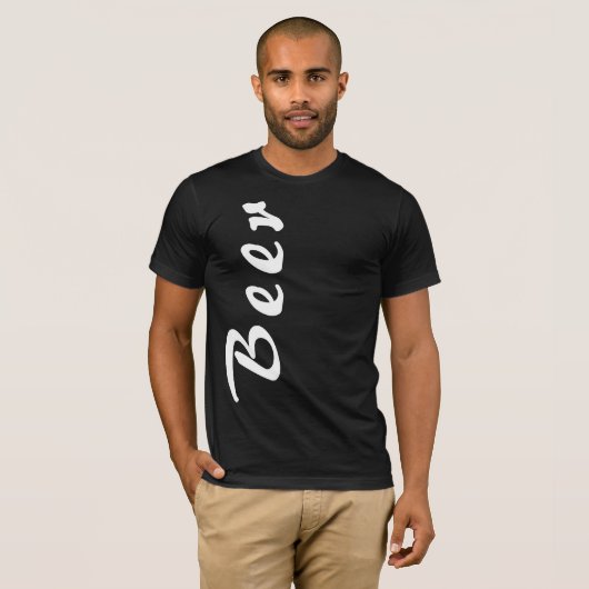 Artistic Beer Letter Print Shirt - Humorous! (Voorkant volledig)