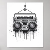 Artistic Black Boombox Poster Wall Art (Voorkant)