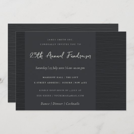 ARTISTIC BLACK SKETCH STRIPED LINE CORPORATE GEBEU KAART (Voorkant / Achterkant)