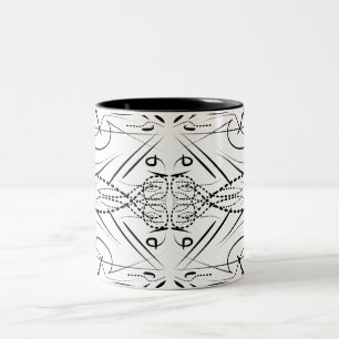 Artistic black white Coffee Mugs Tweekleurige Koffiemok