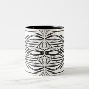 Artistic black white Coffee Mugs Tweekleurige Koffiemok