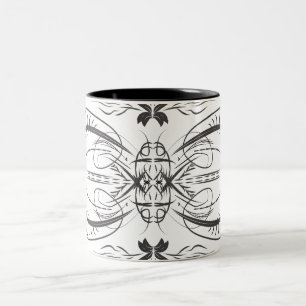 Artistic black white Coffee Mugs Tweekleurige Koffiemok