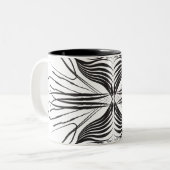 Artistic black white Coffee Mugs Tweekleurige Koffiemok (Voorkant links)