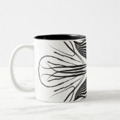Artistic black white Coffee Mugs Tweekleurige Koffiemok (Links)