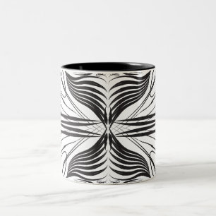 Artistic black white Coffee Mugs Tweekleurige Koffiemok