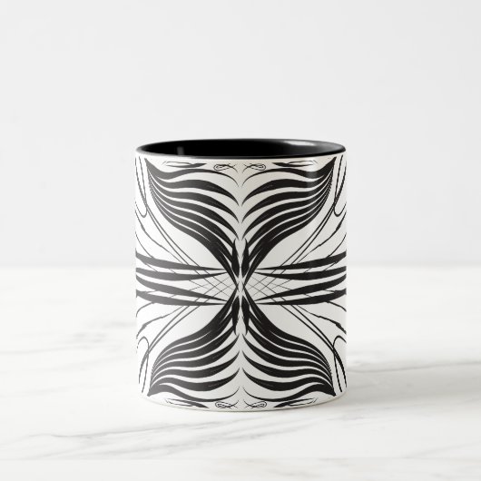 Artistic black white Coffee Mugs Tweekleurige Koffiemok (Center)