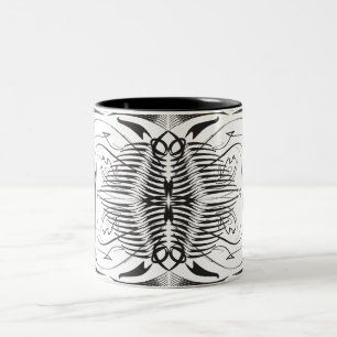 Artistic black white Coffee Mugs Tweekleurige Koffiemok
