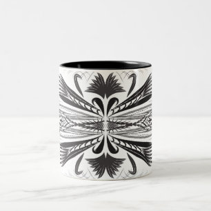 Artistic black white Coffee Mugs Tweekleurige Koffiemok
