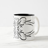 Artistic black white Coffee Mugs Tweekleurige Koffiemok (Voorkant rechts)