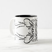 Artistic black white Coffee Mugs Tweekleurige Koffiemok (Voorkant links)