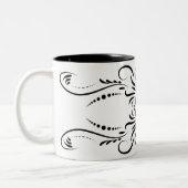 Artistic black white Coffee Mugs Tweekleurige Koffiemok (Links)