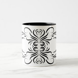 Artistic black white Coffee Mugs Tweekleurige Koffiemok