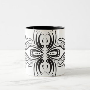 Artistic black white Coffee Mugs Tweekleurige Koffiemok