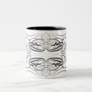 Artistic black white Coffee Mugs Tweekleurige Koffiemok