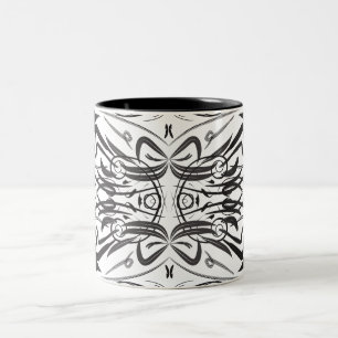 Artistic black white Coffee Mugs Tweekleurige Koffiemok