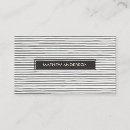 ARTISTIC BLACK WHITE SKETCH STRIPED LINE PATTERN VISITEKAARTJE