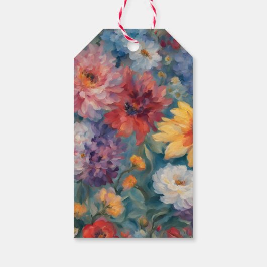 Artistic Bloom Bloemen Pensioen Dank u Cadeaulabel (Achterkant)