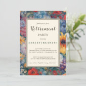 Artistic Blooms Bloemen Pensioen Partij Kaart (Staand voorkant)