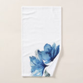 Artistic Blue Floral Drama Waterverf Handgeschilde Bad Handdoek (Handdoek)