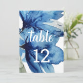 Artistic Blue Floral Waterverf Handbeschilderd Aankondiging (Staand voorkant)