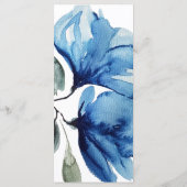 Artistic Blue Floral Waterverf Handbeschilderd Menu (Achterkant)