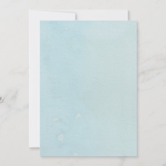 Artistic Blue Herfst Waterverf Kunst Kaart (Achterkant)