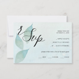 Artistic Blue Herfst Waterverf Kunst RSVP Kaartje