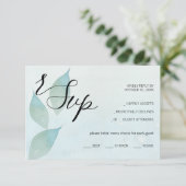 Artistic Blue Herfst Waterverf Kunst RSVP Kaartje (Staand voorkant)