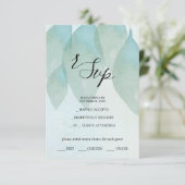 Artistic Blue Herfst Waterverf Kunst RSVP Kaartje (Staand voorkant)