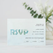 Artistic Blue Herfst Waterverf Kunst RSVP Kaartje (Staand voorkant)