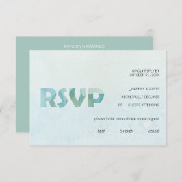 Artistic Blue Herfst Waterverf Kunst RSVP Kaartje