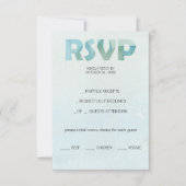 Artistic Blue Herfst Waterverf Kunst RSVP Kaartje (Voorkant)