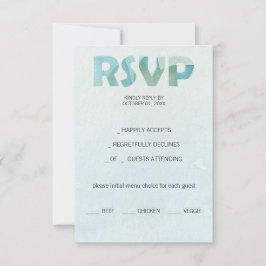 Artistic Blue Herfst Waterverf Kunst RSVP Kaartje