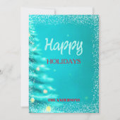 Artistic Blue Holiday Christmas Tree Feestdagenkaart (Voorkant)