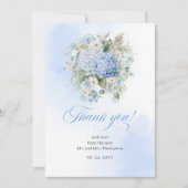 Artistic Blue Hydrangea Eucalyptus thank you card Bedankkaart (Voorkant)
