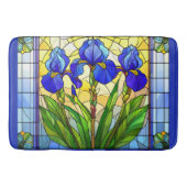 Artistic Blue Iris Floral Glas in lood Mat (Voorkant)
