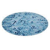 Artistic Blue Mosaic Petals Glass Cutting Board Snijplank (Hoek)