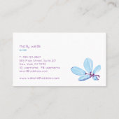 Artistic Blue Paarse Waterverf Branch Visitekaartje (Achterkant)