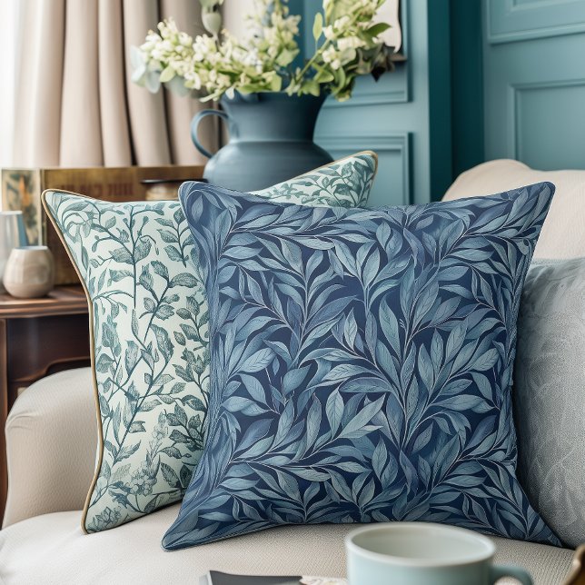 Artistic Blue Plumes Sierkussen (Creator heeft geüpload)