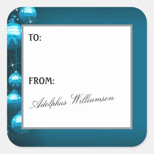 Artistic Blue Snowflakes Christmas Gift Label (Voorkant)