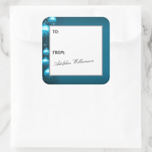 Artistic Blue Snowflakes Christmas Gift Label (Tas)