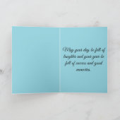 Artistic Blue White Cherry Blossom Birthday Card Kaart (Binnen)