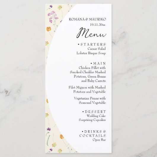 Artistic Blush Bloementuin Waterverf Menu (Voorkant)