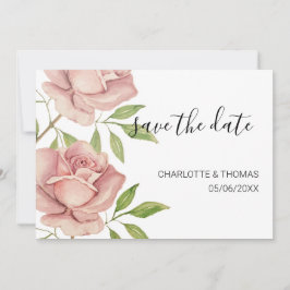 Artistic Blush Roos Waterverf Handbeschilderd Save The Date