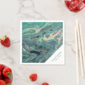 Artistic Boho Aqua Marble Custom Napkin Servet (Insitu)