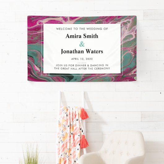 Artistic Boho Pink Marble Entrance Banner (Insitu)