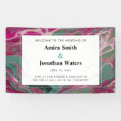 Artistic Boho Pink Marble Entrance Banner (Horizontaal)