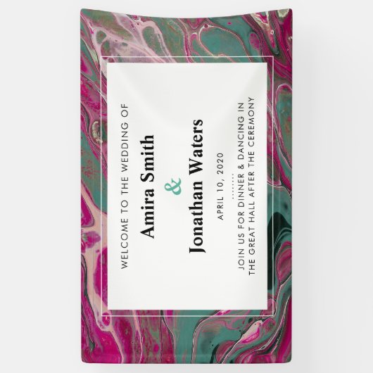 Artistic Boho Pink Marble Entrance Banner (Verticaal)