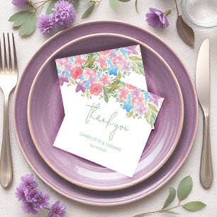 Artistic Boho Wildflower Waterverf Handbeschilderd Bedankkaart